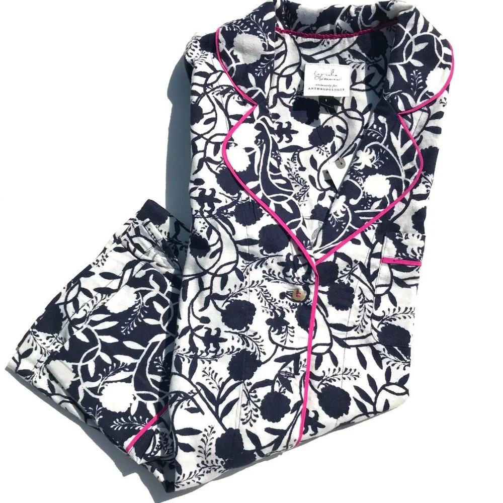 NWT Anthropologie Sweet Dreams flannel PJ top, collab with Cornelia O'Donovan - Picture 7 of 10